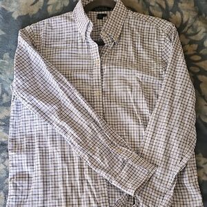 Ralph Lauren Navy and White Plaid Shirt Medium Womens